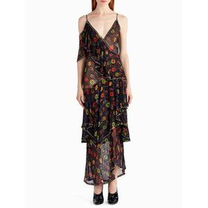 Jason Wu Black Floral Midi Dress